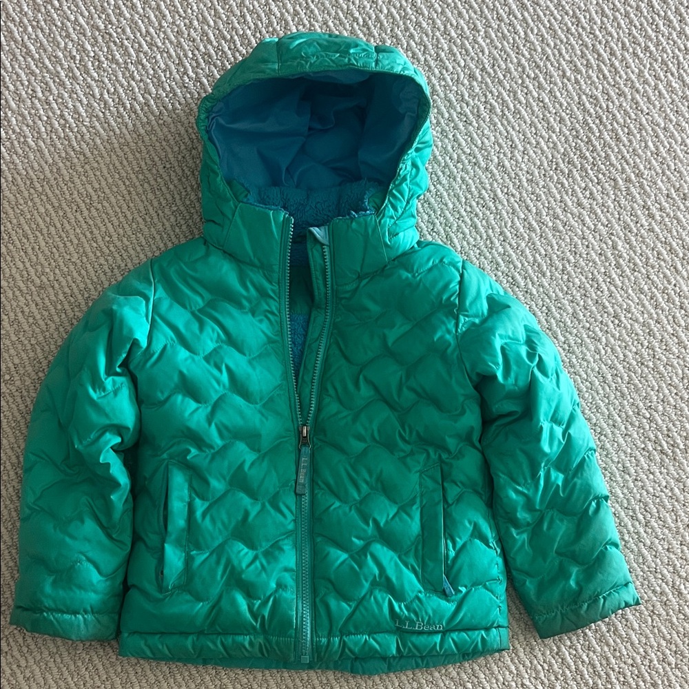 L.L. Bean Teal Quilted Hooded Jacket